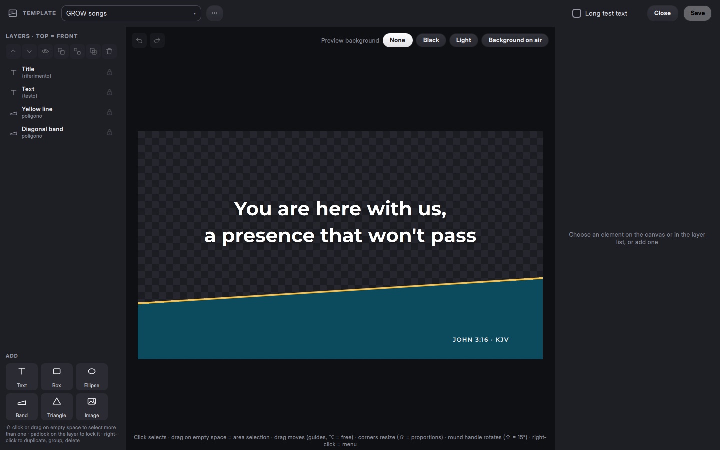 Templates · layers, shapes, long sample text